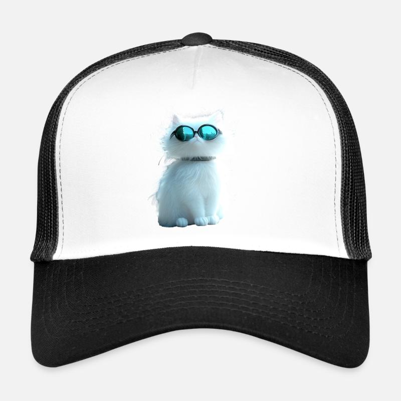 Angora Cat White Angora Cat Cute Angora Cats Trucker Cap