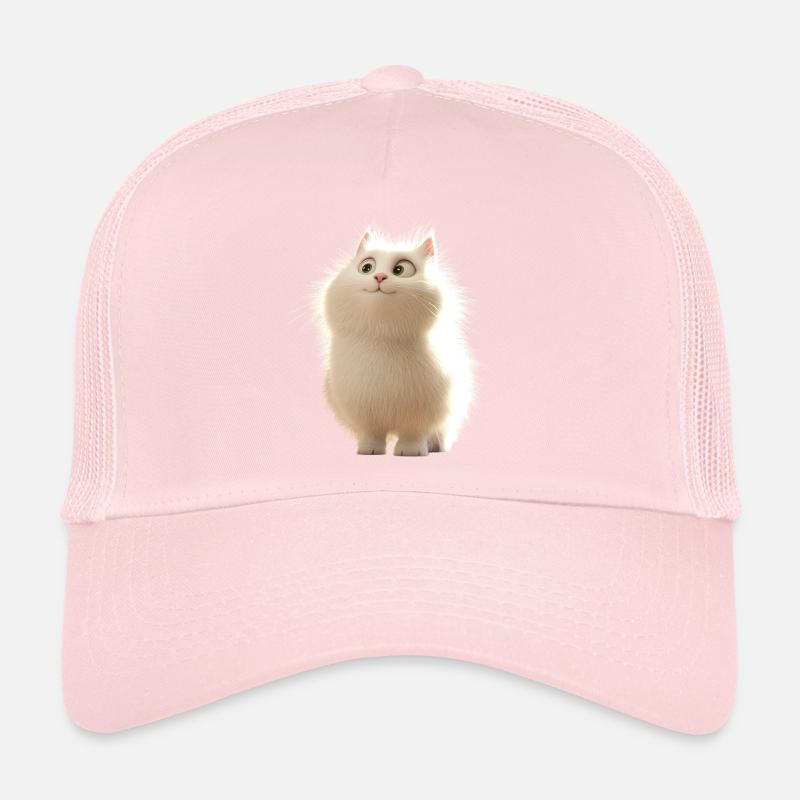 Chat Angora Blanc Chat Angora Chats Angora Mignons Casquette trucker 
