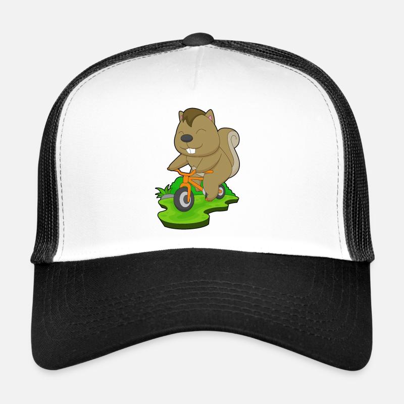 Eichhörnchen Fahrrad - Trucker Cap - Weiß/Schwarz