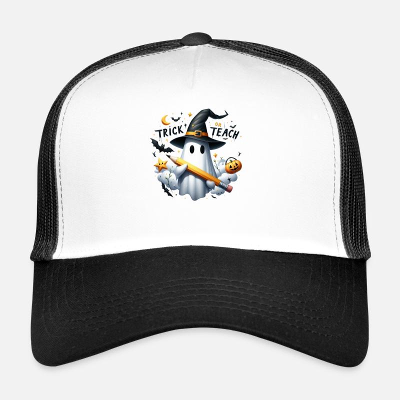 hHalloween Partnerlook Trick or Teach Design Trucker Cap