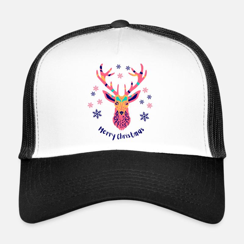 Buntes Geweih - Trucker Cap - Weiß/Schwarz