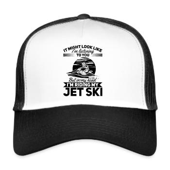 Jetski Racing - Mais dans ma tête, je suis sur mes jets s - Casquette trucker  - blanc/noir - Devant