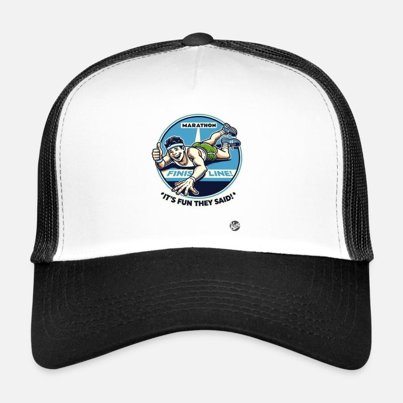 Courir un marathon ? C’est amusant, ont-ils dit - Casquette trucker  - blanc/noir