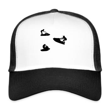 Jet Ski Silhouette Jet Skiing Jet Ski Rider - Trucker Cap - white/black - Front