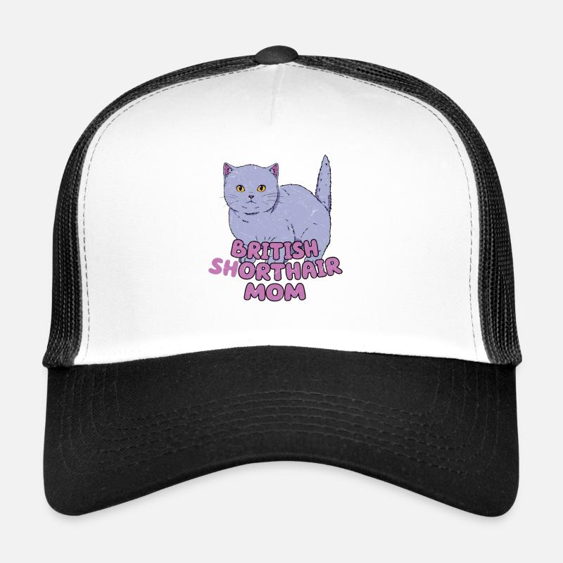 British Shorthair Maman Mère Chaton Chat Casquette trucker 