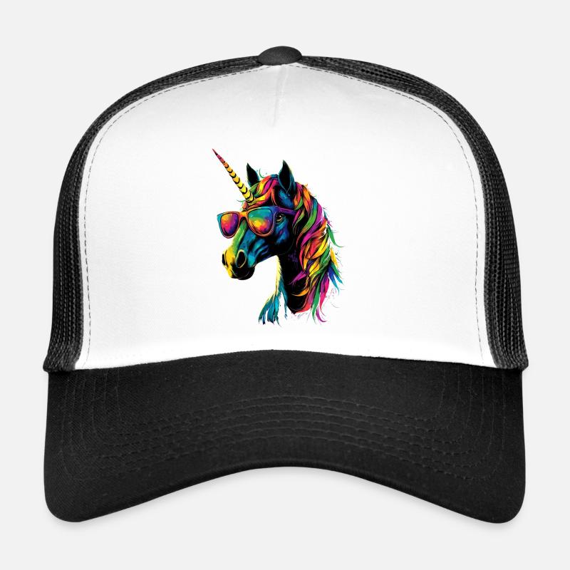 Einhorn Bunt Regenbogen Pferde Reiten Einhörner Trucker Cap