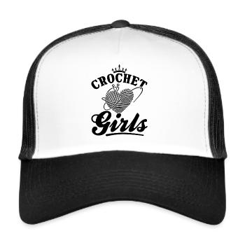 Crocheting Crocheter Crochet Girl - Crochet Girls - Trucker Cap - white/black - Front