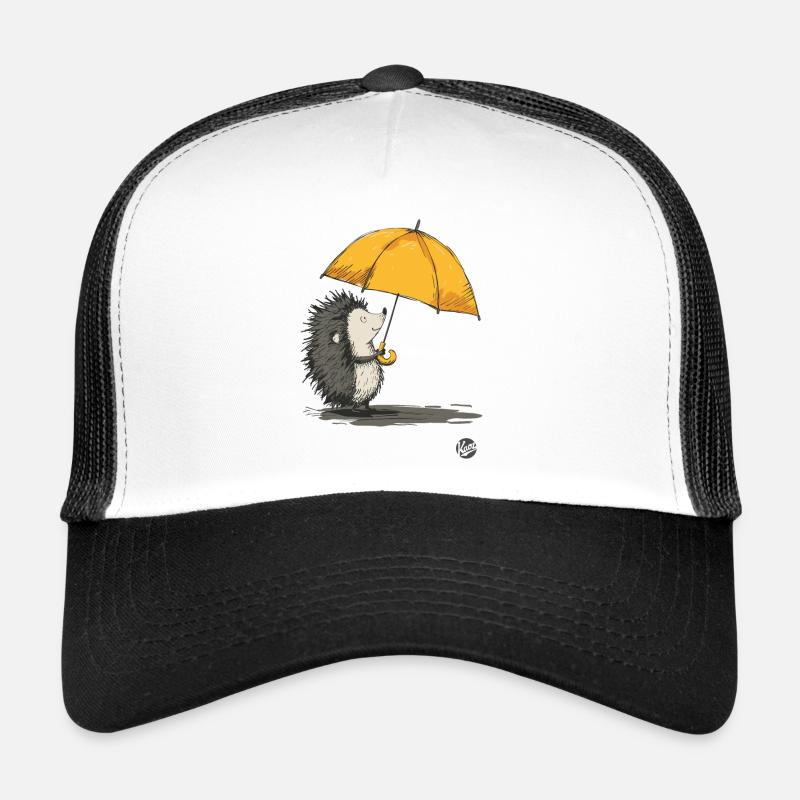 Hérisson avec parapluie sous la pluie Casquette trucker 