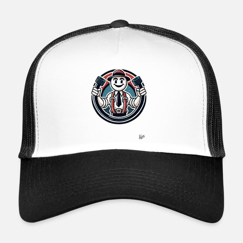 Vintage Retro Cartoon Comic - Mann und Schlauch Trucker Cap