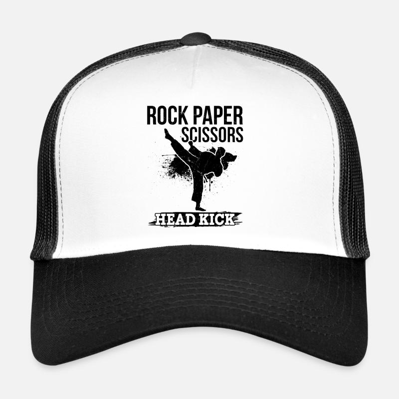 Funny Muay Thai - Roche Papier Ciseaux Coup de pied à la tête Casquette trucker 