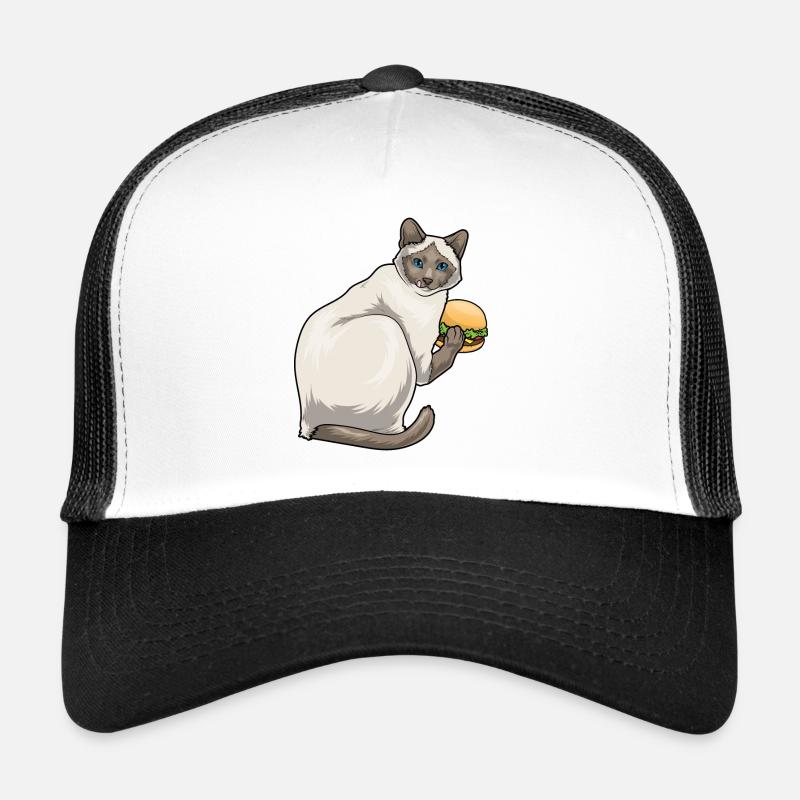 Siamkatze Cheeseburger - Trucker Cap - Weiß/Schwarz