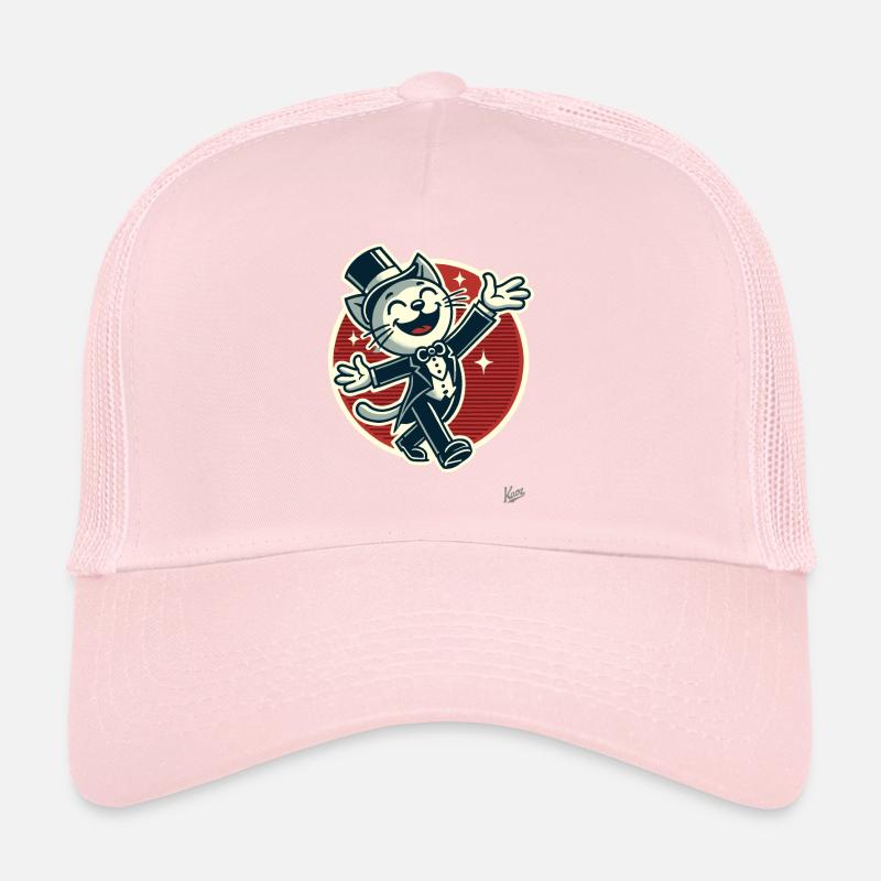 Chat drôle élégant en queue de pie avec chapeau haut de forme Casquette trucker 