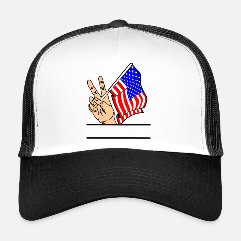 Flagge USA Friedenszeichen Textraum Trucker Cap
