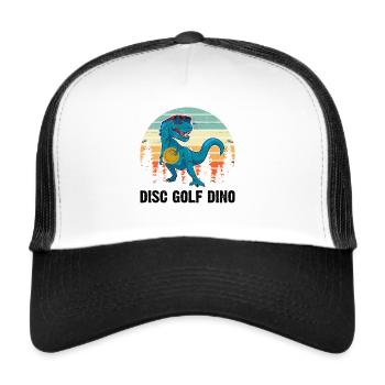 Disc Golf Dinosaur - Disc Golfing Dinosaur Disc Go - Trucker Cap - Weiß/Schwarz - Vorne