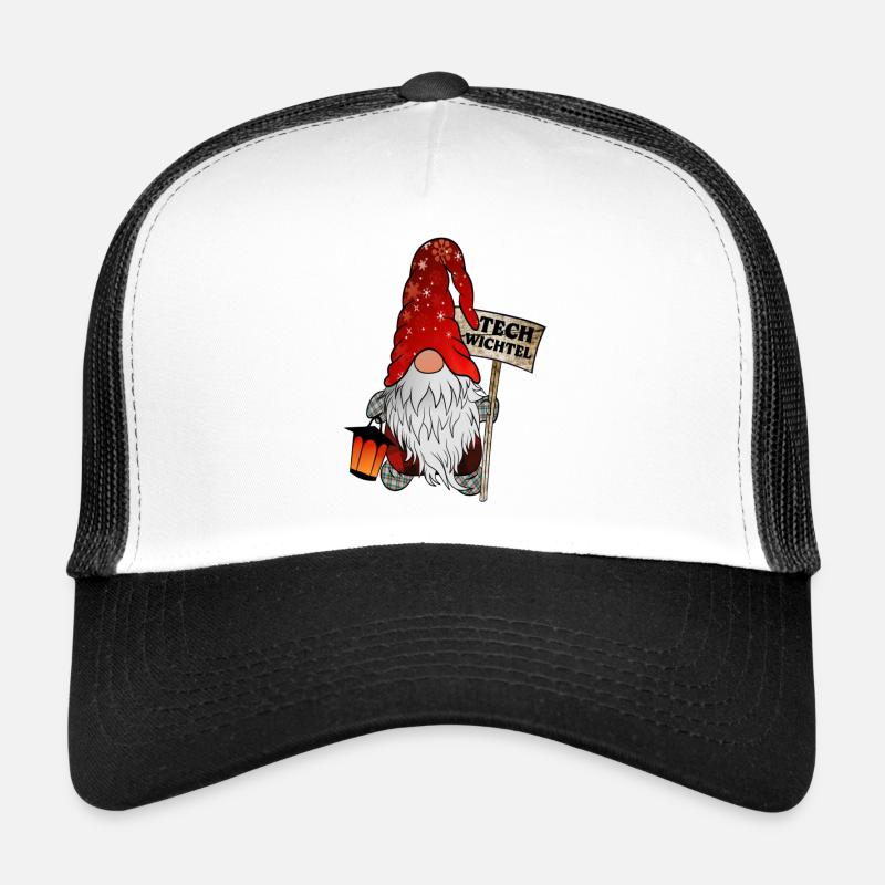 Tech Gnome – IT Christmas Gnome - Trucker Cap - white/black
