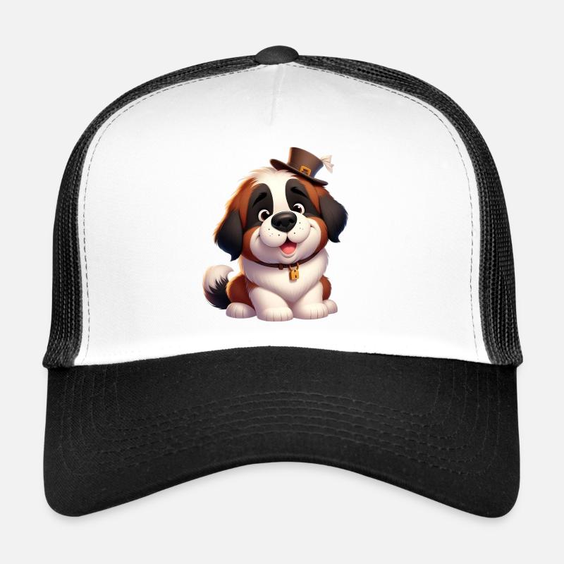 saint bernard 8 - Casquette trucker  - blanc/noir