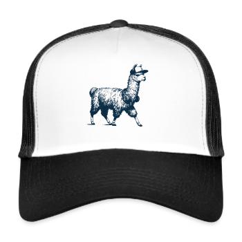 Llama with headphones - Trucker Cap - white/black - Front