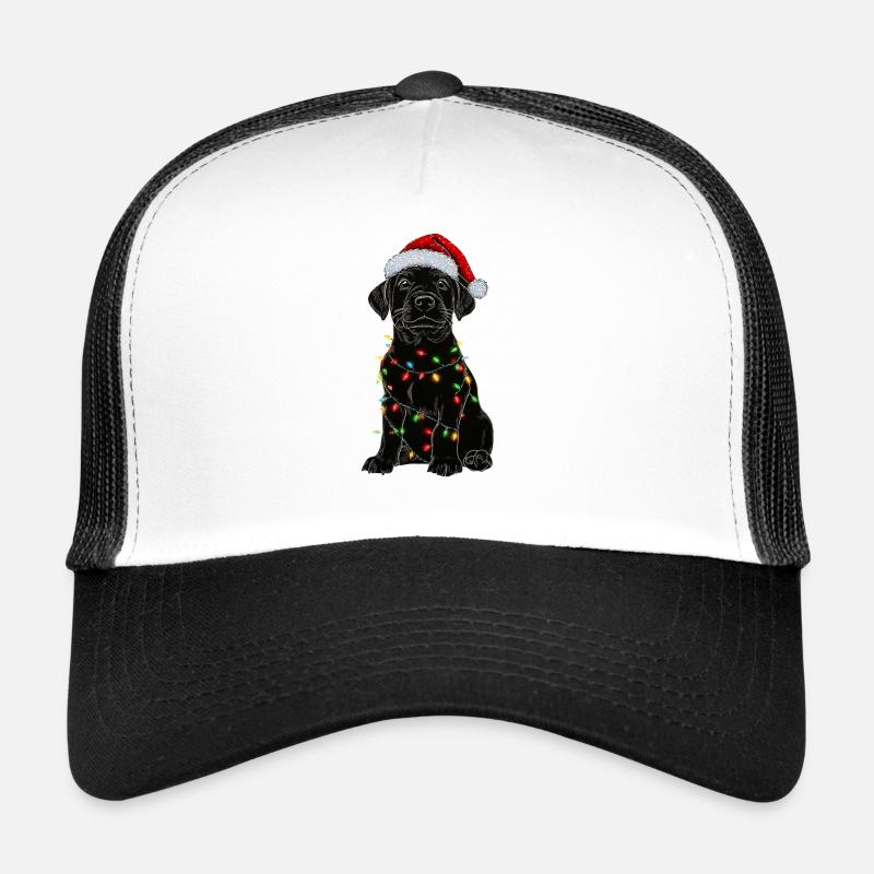 Un chiot labrador décoré pour Noël Casquette trucker 