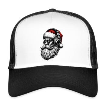 Hipster Santa Headphones - Trucker Cap - white/black - Front