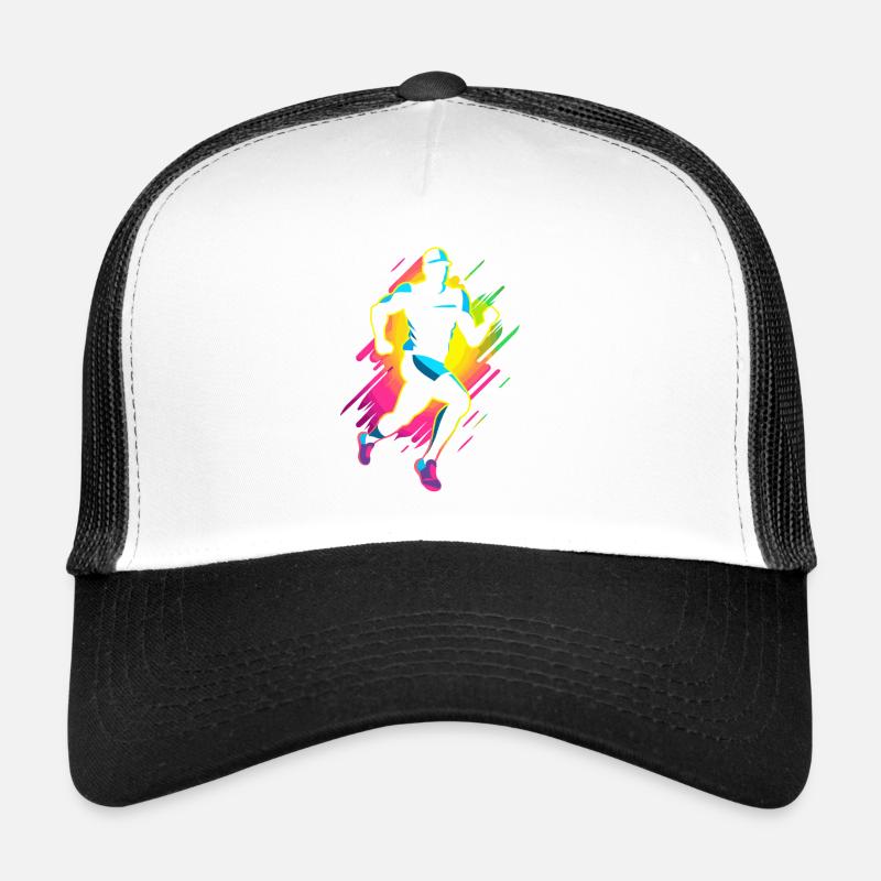 Look de bande dessinée de marathonien - Casquette trucker  - blanc/noir