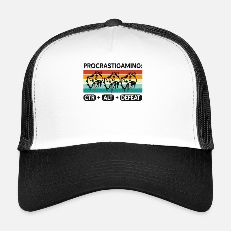 Gamer Procrastigaming CTR Alt Defeat Gaming Trucker Cap