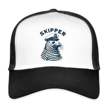 Skipper seal - Trucker Cap - white/black - Front