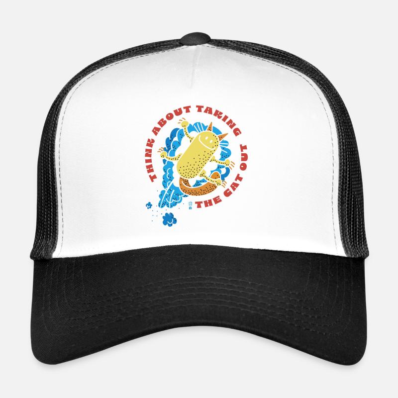 Cat Out - Casquette trucker  - blanc/noir