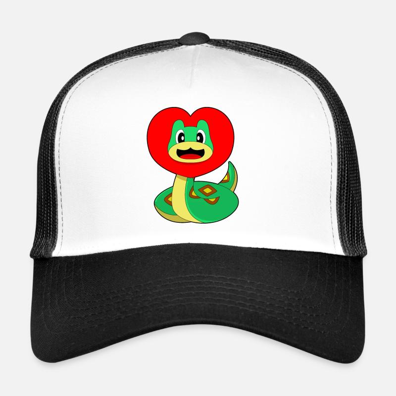 Schlange Herz - Trucker Cap - Weiß/Schwarz