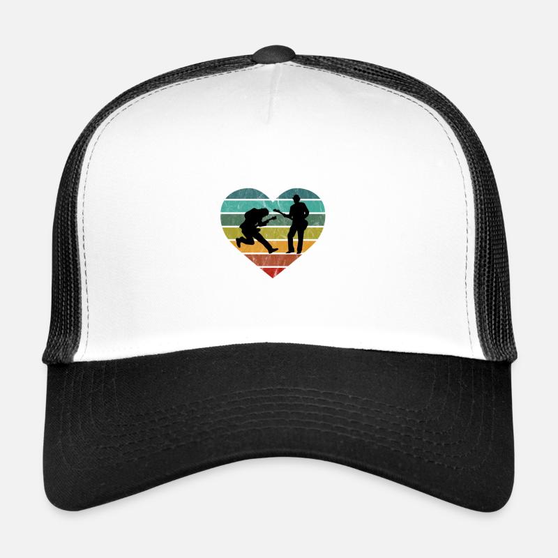 Guitare électrique Basse Coeur Retro Silhouette Casquette trucker 