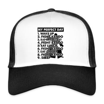 Kendo Day Plan Kendo Fighter Kendo Wrestler - Trucker Cap - white/black - Front