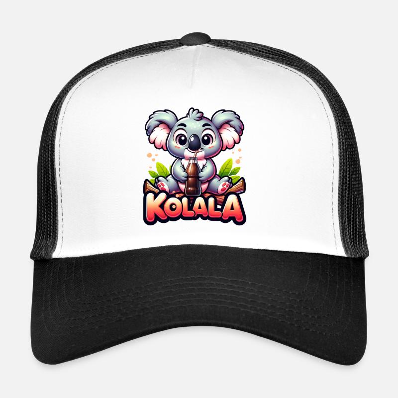 Kolala - Jeu de mots Koala mignon avec - Casquette trucker - blanc/noir