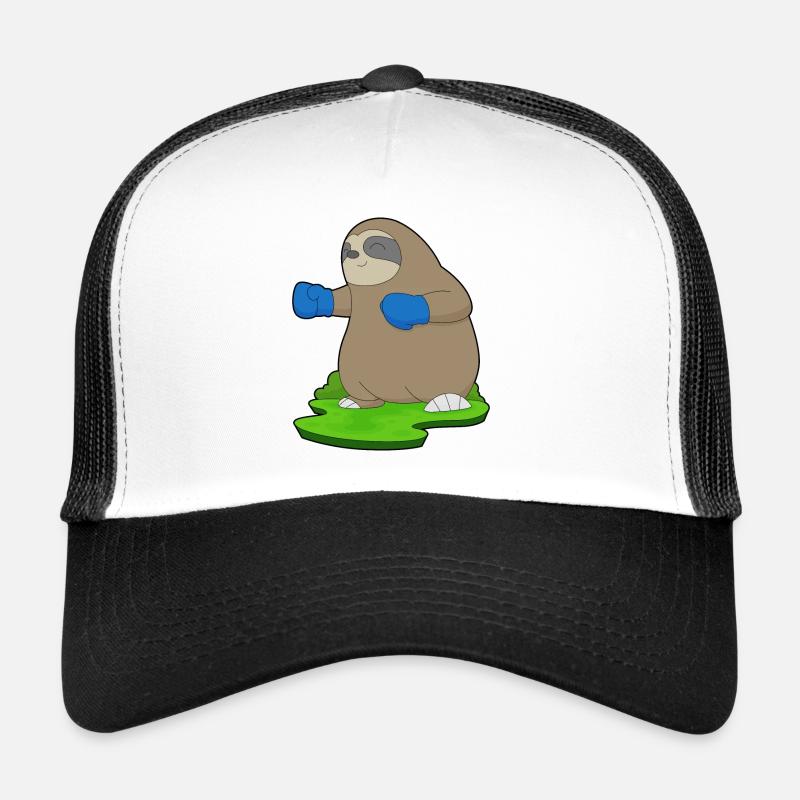 Sloth Boxer Boxing Gloves Boxing - Trucker Cap - white/black