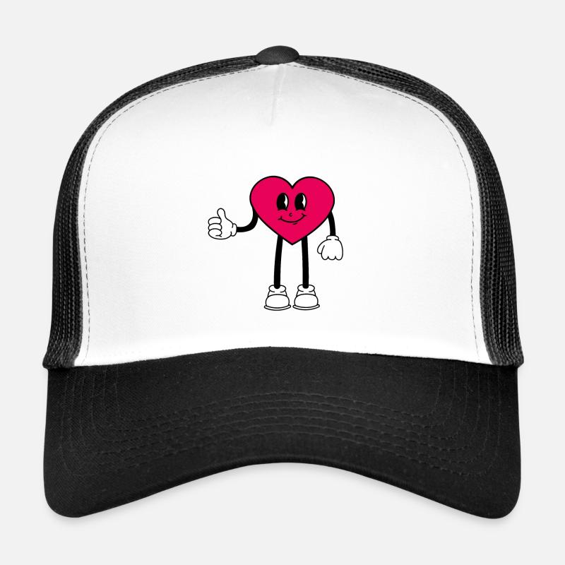 Cœur - Casquette trucker  - blanc/noir