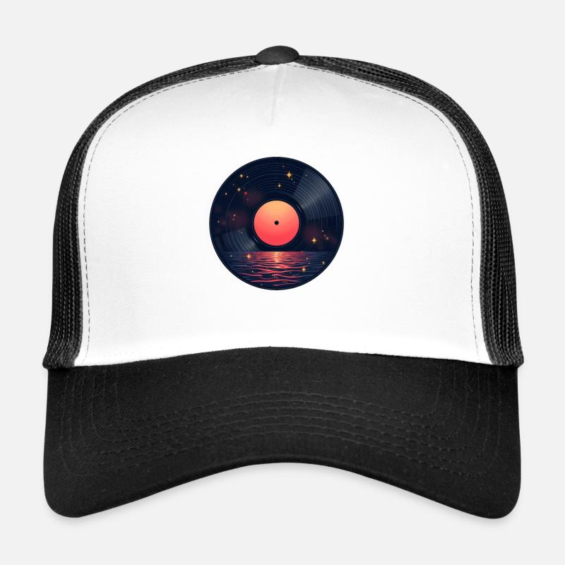 Cosmic Vinyl Astronaut Space Music - Trucker Cap - white/black