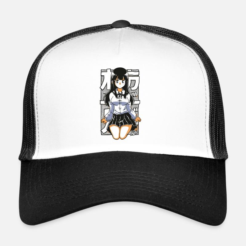 Dessin animé d’écolière japonaise Casquette trucker 