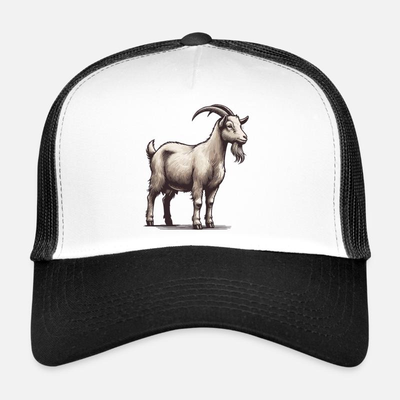 Ziege - Trucker Cap - Weiß/Schwarz