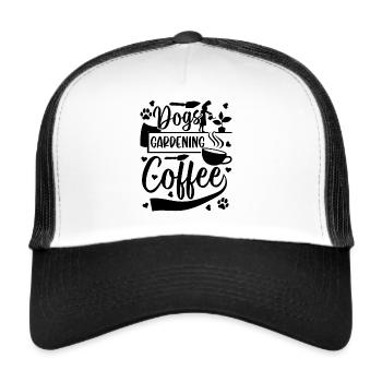 Dogs Gardening Coffee - Hobby Gardener Gardening - Trucker Cap - Weiß/Schwarz - Vorne