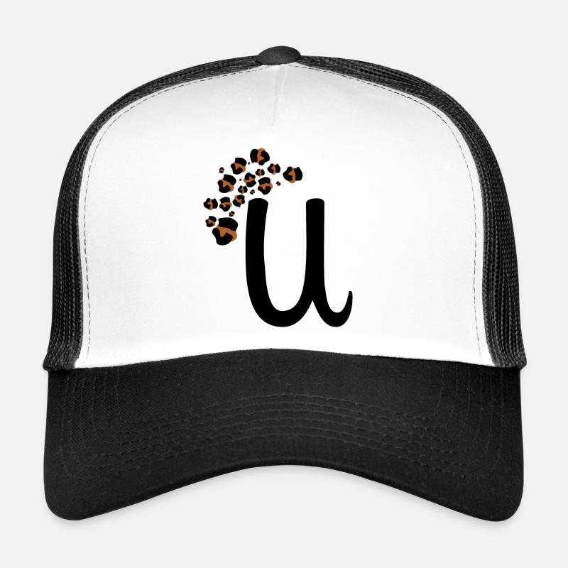 Lettre u motifs léopard Casquette trucker 