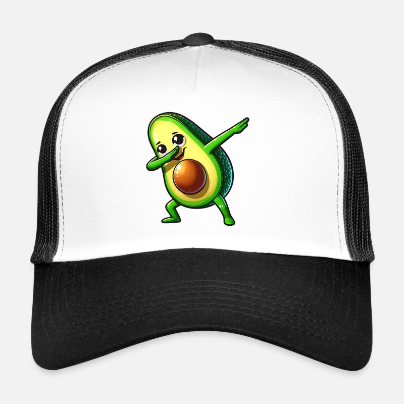 Avocado Dance: Happy Avocado Dance Figure - Trucker Cap - white/black