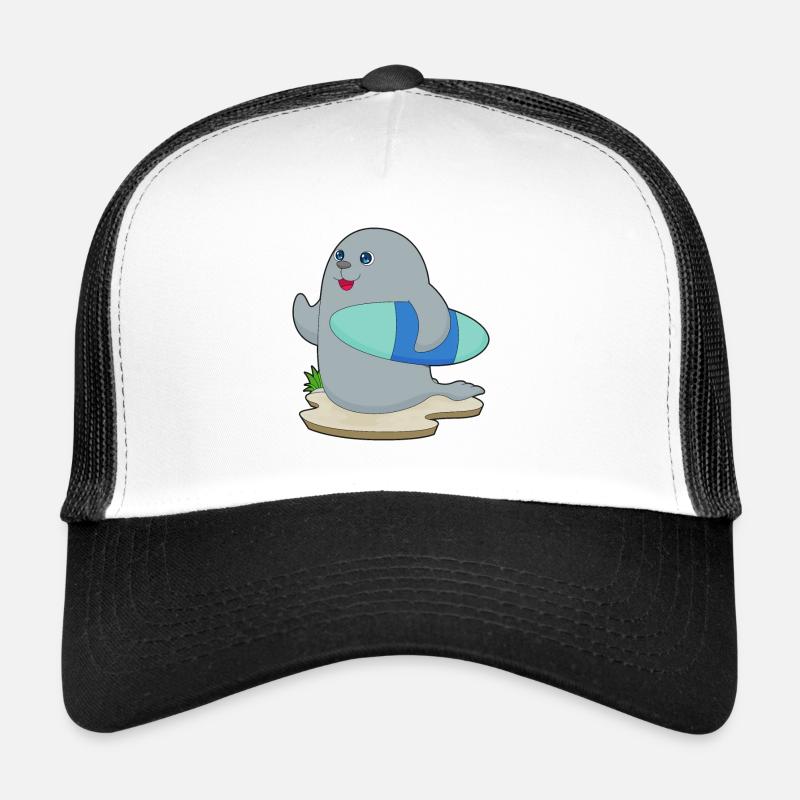 Seehund Surfer Surfbrett Trucker Cap