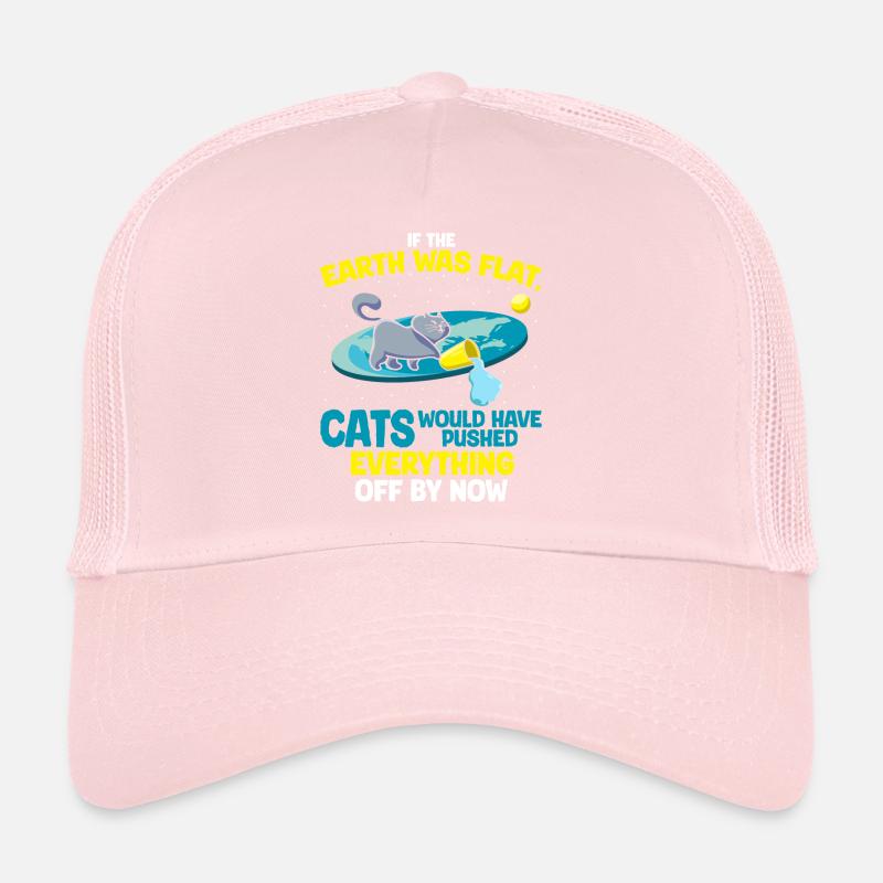 Flache Erde? Katzen In Der Nähe! Lustige Katze Trucker Cap
