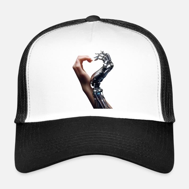 Mensch Roboter Love Hands - Trucker Cap - Weiß/Schwarz
