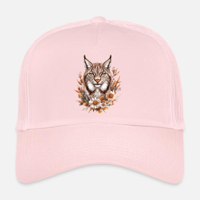 Luchs mit Blumen Trucker Cap