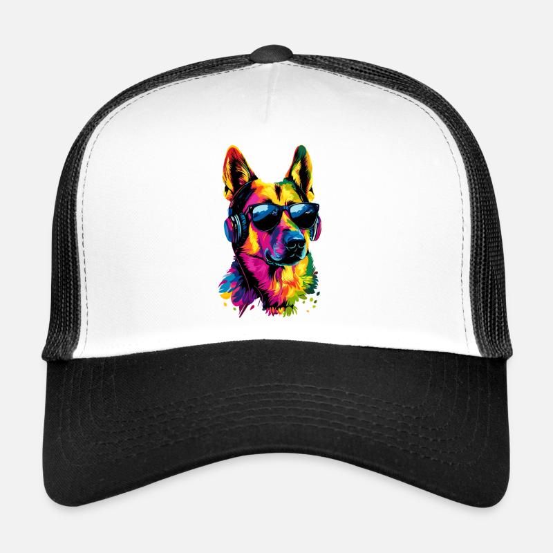 Schäferhund Bunte Farben Pop Art Hund Schäferhunde Trucker Cap