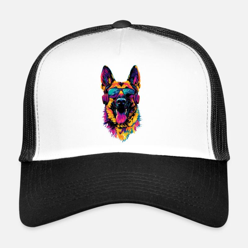 Schäferhund Bunte Farben Pop Art Hund Schäferhunde Trucker Cap