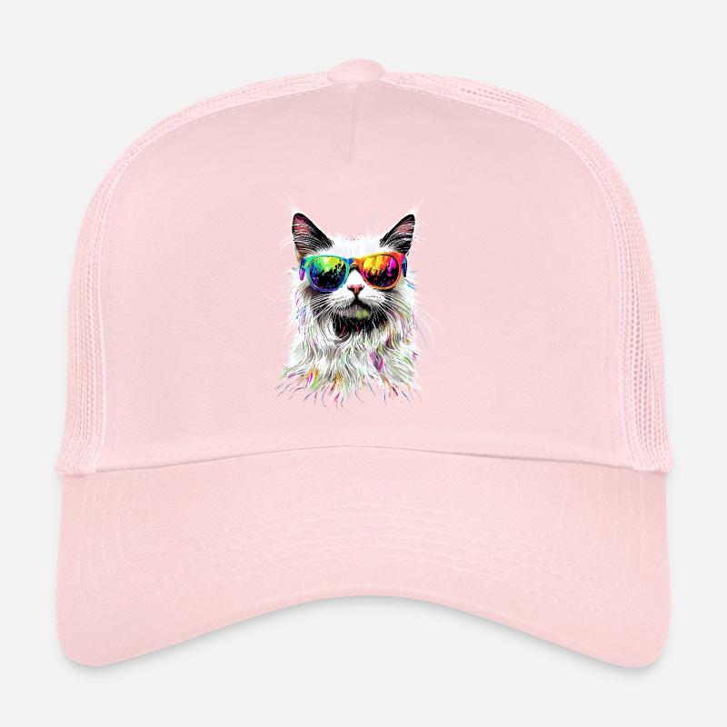 Chat Angora Blanc Chat Angora Chats Angora Mignons Casquette trucker 