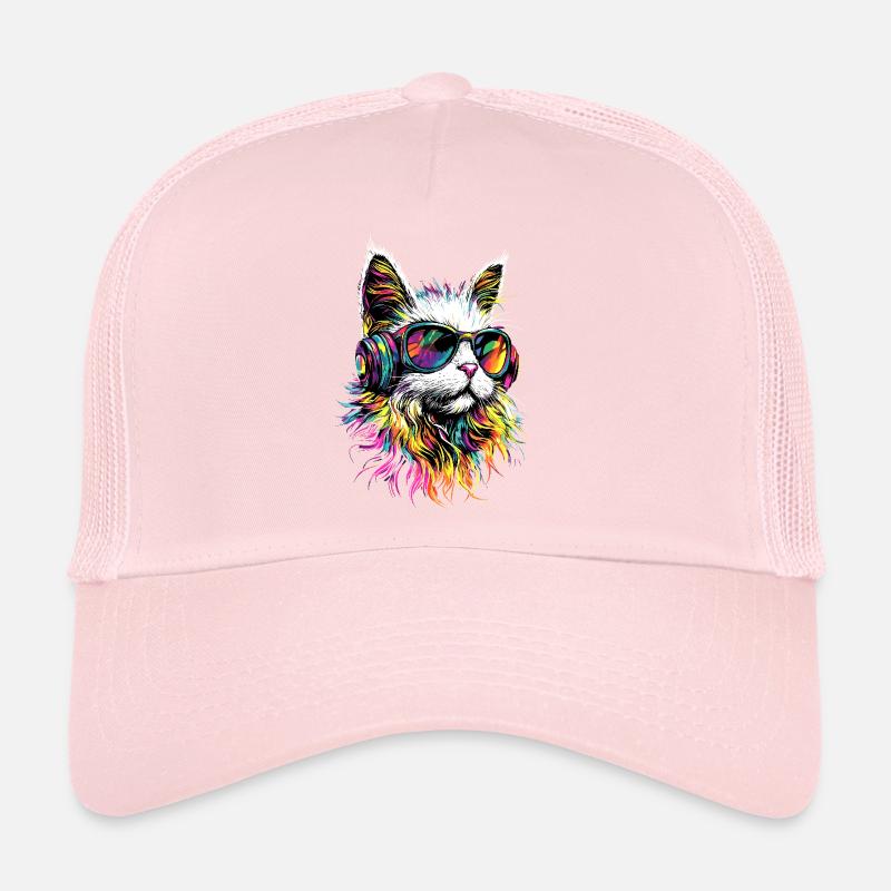 Chat Angora Blanc Chat Angora Chats Angora Mignons Casquette trucker 