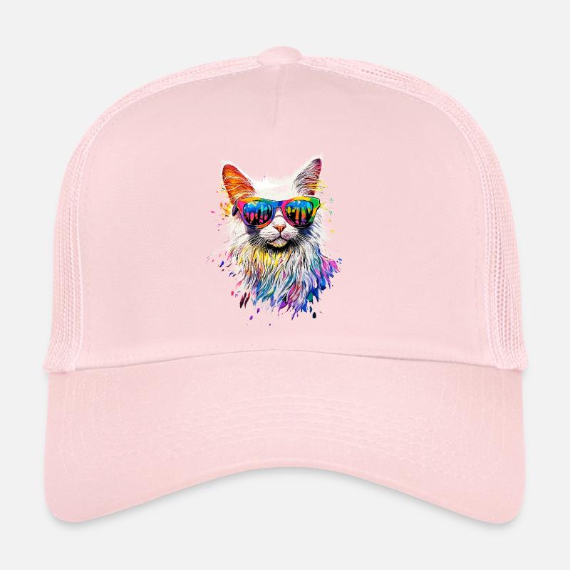Chat Angora Blanc Chat Angora Chats Angora Mignons Casquette trucker 