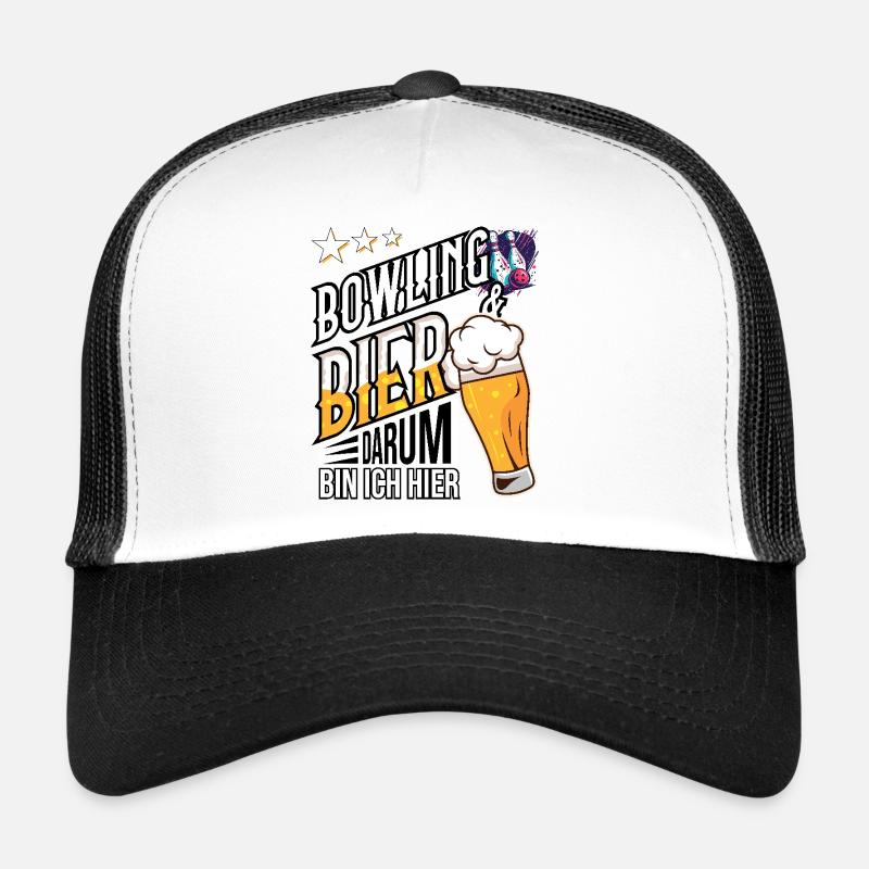 Le bowling et la bière, c’est pour ça que je suis ici Casquette trucker 