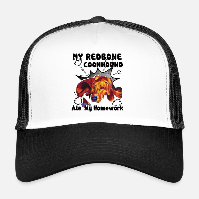 Redbone Coonhound Ate My Homework Trucker Cap